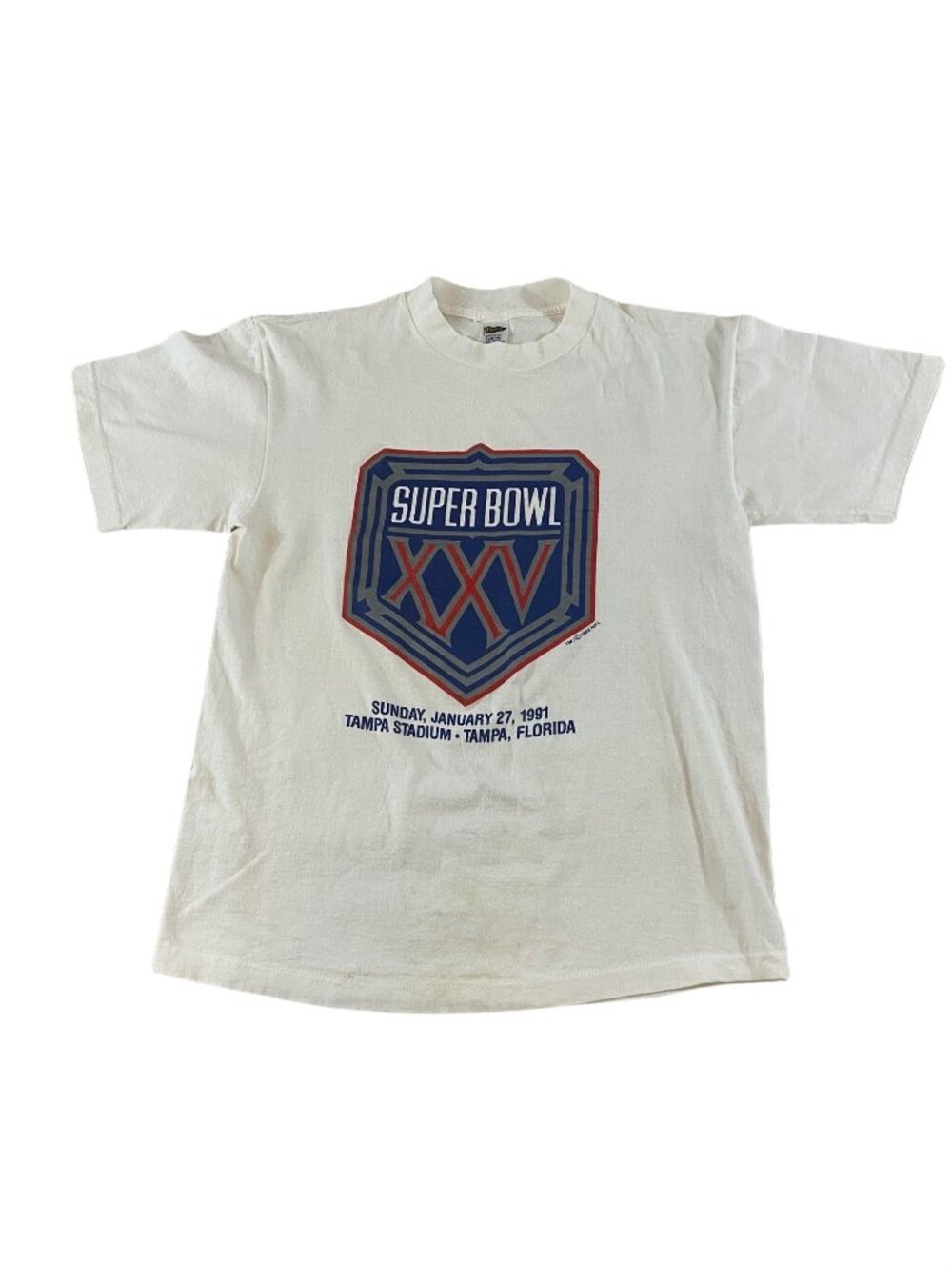 Vintage 1991 Superbowl 25 Tampa Short Sleeve T Shirt - Large